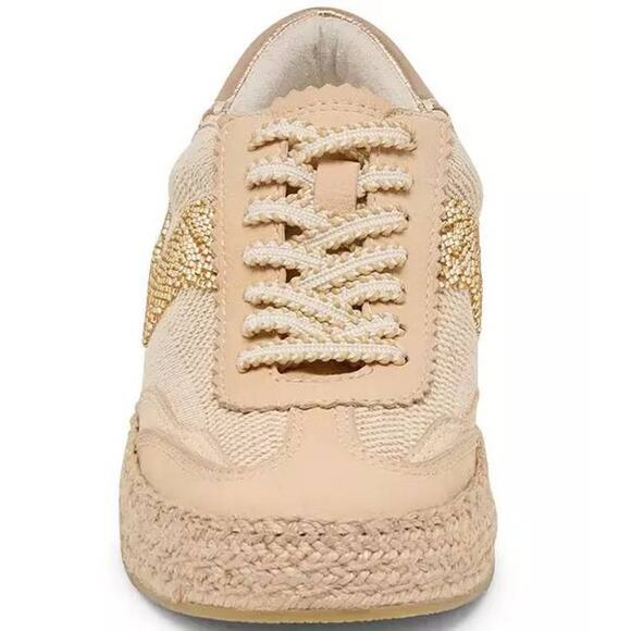 dolce vita Notice Espadrille Bead Sneakers Gold Multi Burlap 9.5 CREAM VNOTIC10 - Picture 3 of 7
